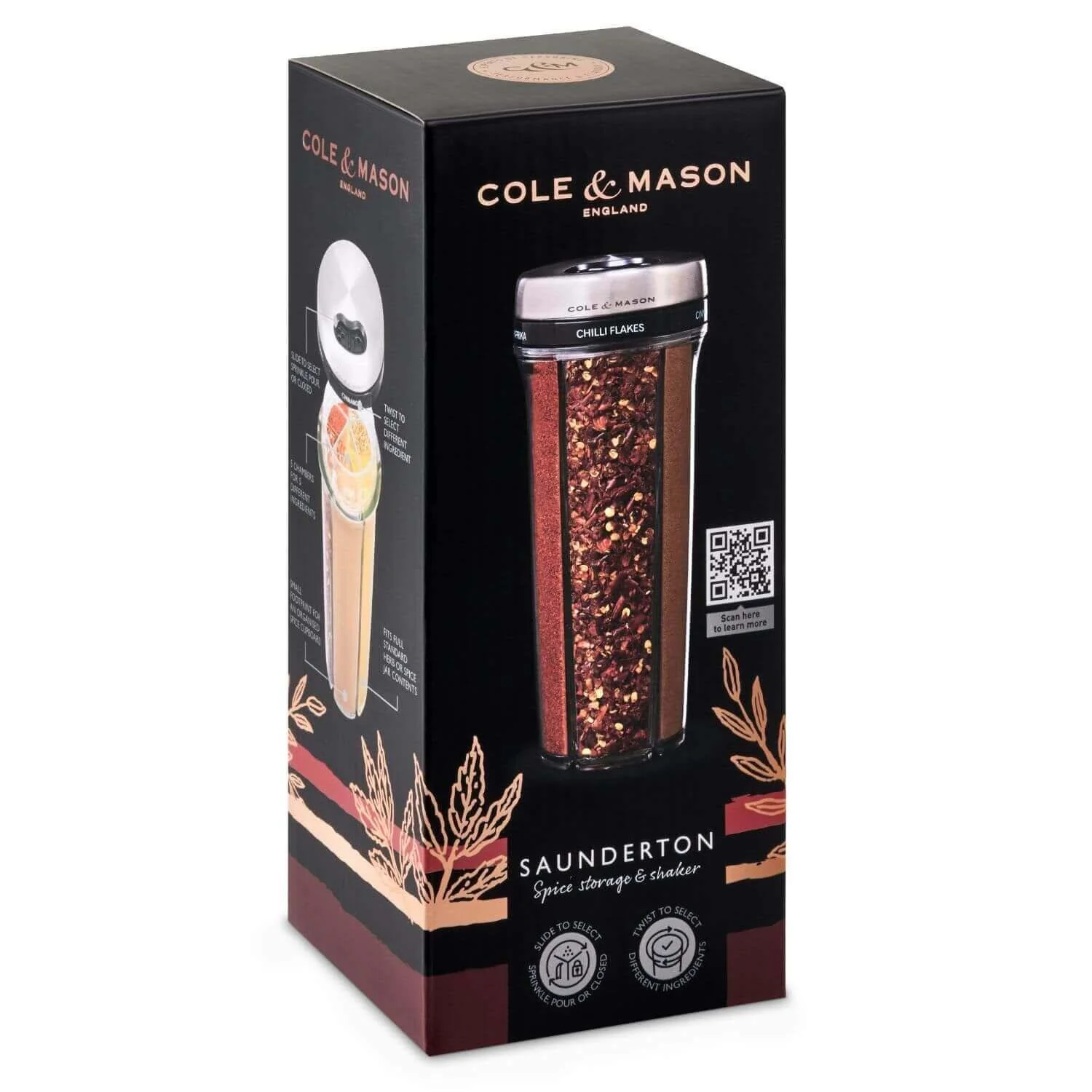 Cole & Mason Saunderton Spice 20cm Storage Shaker - Filled - Image 7