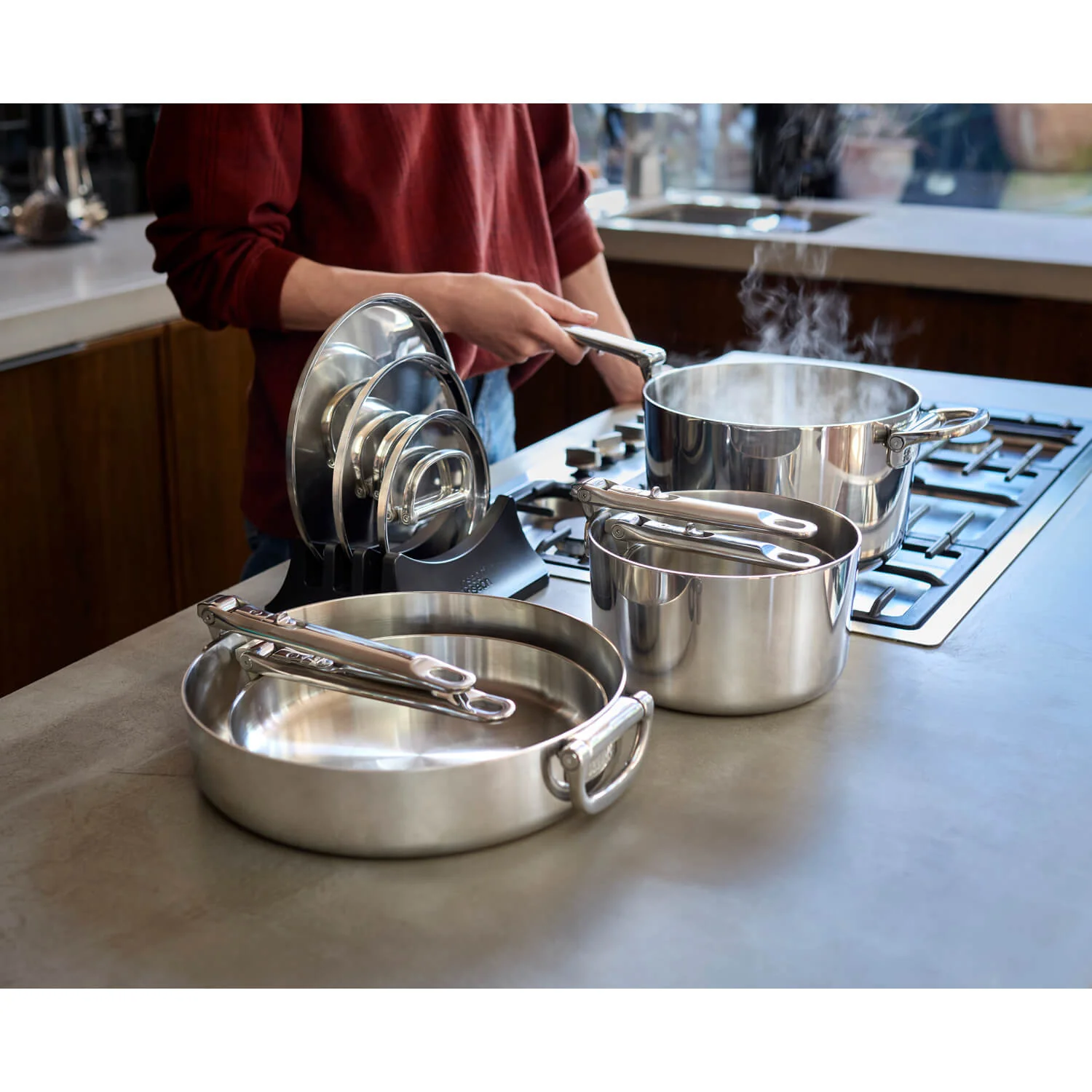 Joseph Joseph Space 5-Piece Folding Handle Cookware Set - Stainless Steel - Image 12